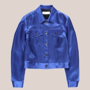 Helmut Lang cobalt thick satin blue jacket, size small